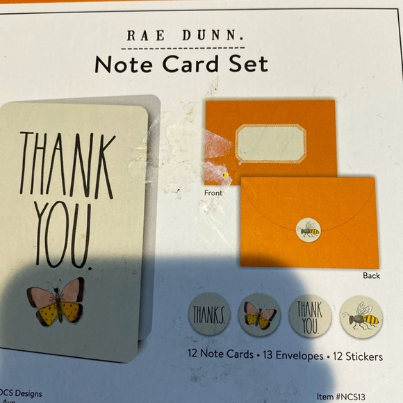RAE DUNN Thank You Note Cards. New and unopened.with envelopes, cards & stickers - Picture 4 of 6